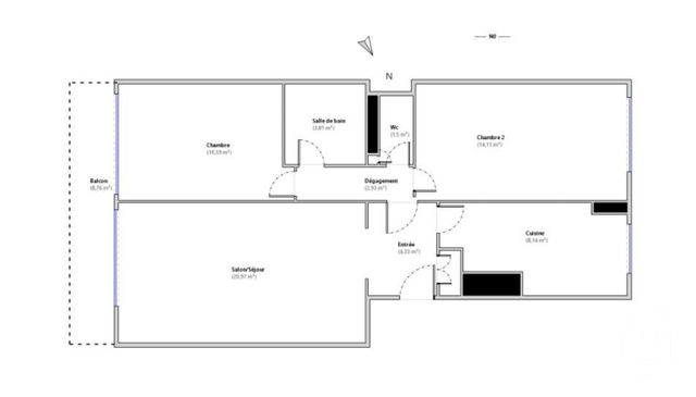 Appartement F3 à vendre - 3 pièces - 66.38 m2 - PARIS - 75015 - ILE-DE-FRANCE - Century 21 Charles Michels