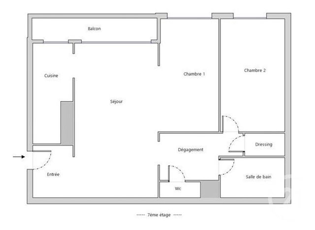 Appartement F3 à vendre - 3 pièces - 72.13 m2 - PARIS - 75015 - ILE-DE-FRANCE - Century 21 Charles Michels