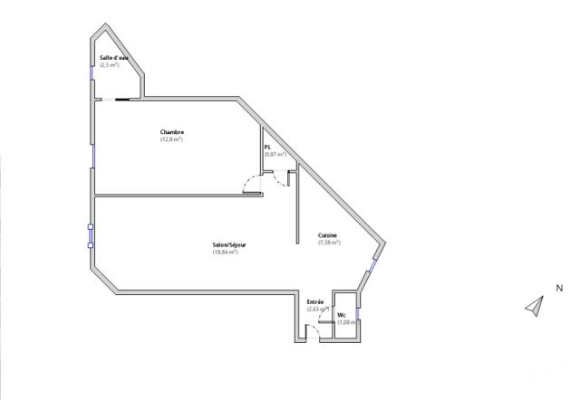 Appartement F2 à louer - 2 pièces - 46.1 m2 - PARIS - 75015 - ILE-DE-FRANCE - Century 21 Charles Michels